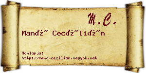 Manó Cecílián névjegykártya